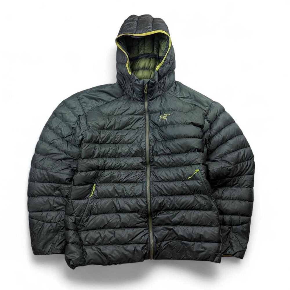 Arc'teryx Down Puffer Jacket Olive Green Hooded Men's Size XL